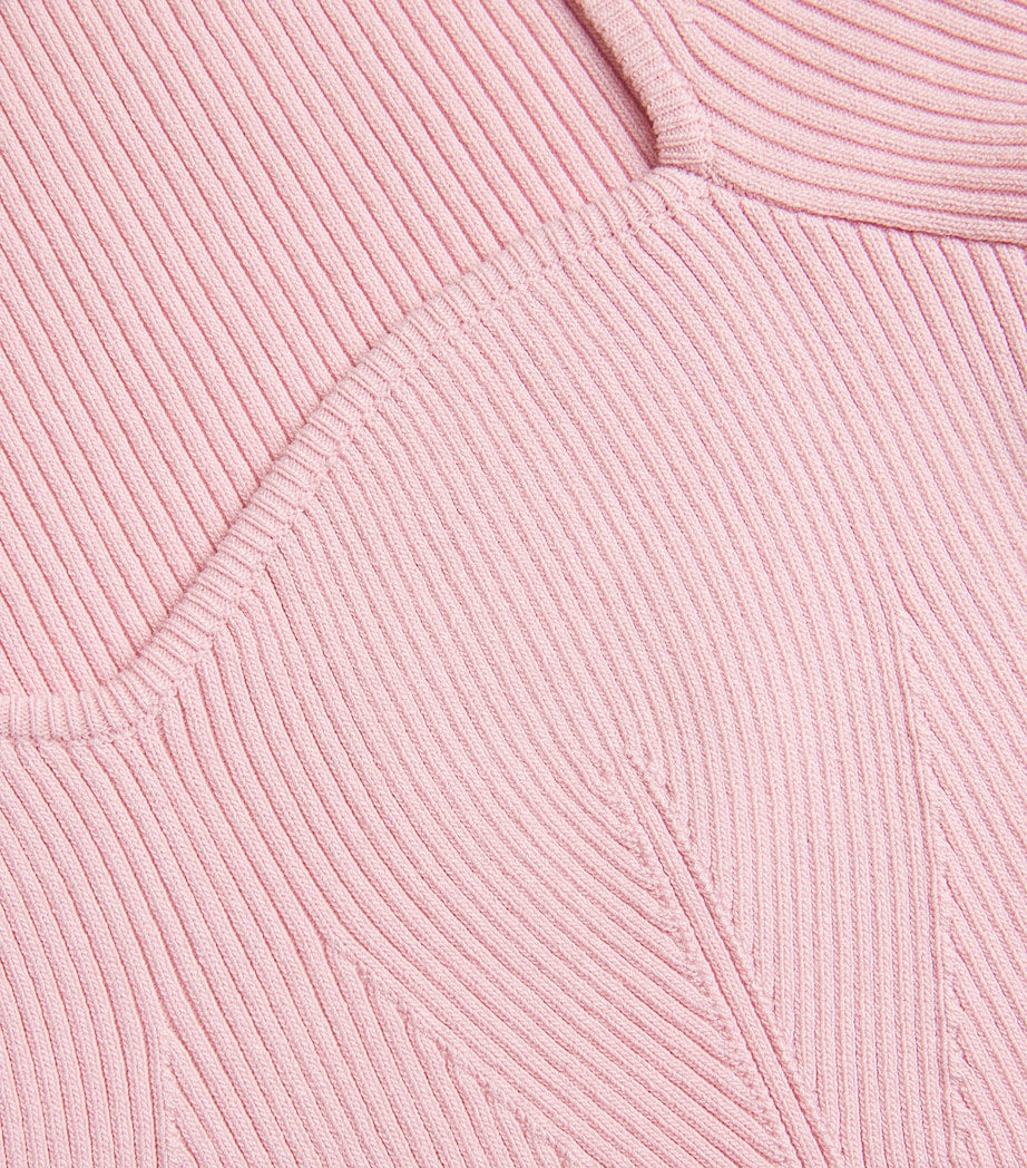 Pink Short-Sleeve Ribbed Top
