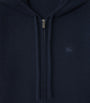 Navy Cashmere-Blend Zip-Up Slim Hoodie