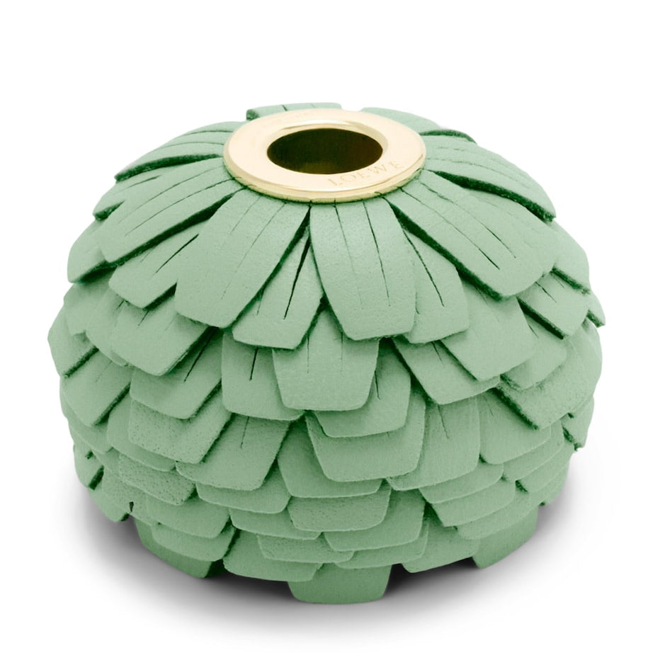 Green Leather Flower Personalisation Bag Charm