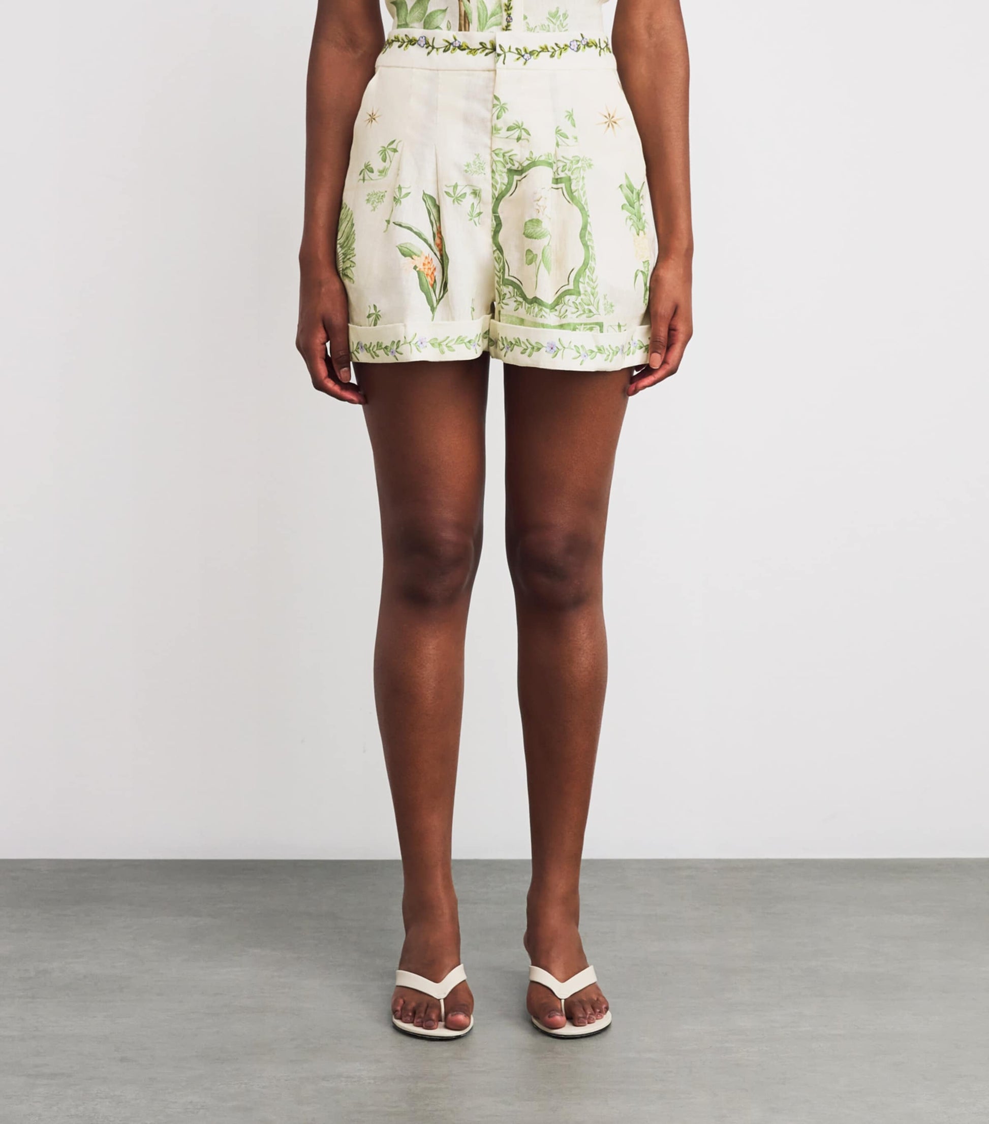 Agua By Agua Bendita Multi Linen Embroidered Rommy Shorts