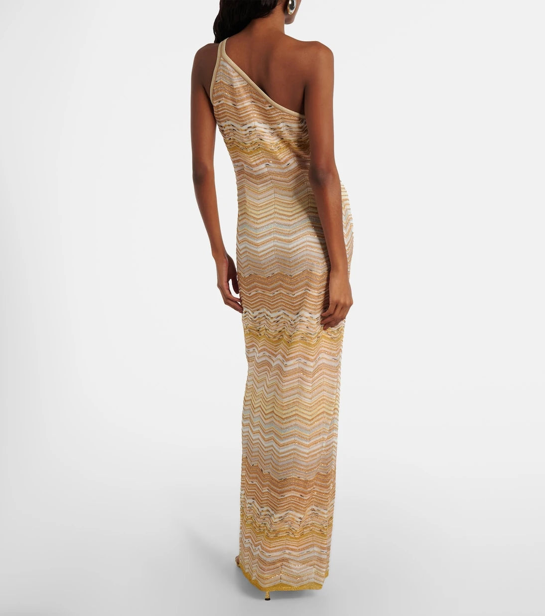 Missoni - فستان ماكسي لاميه بتصميم متعرج
