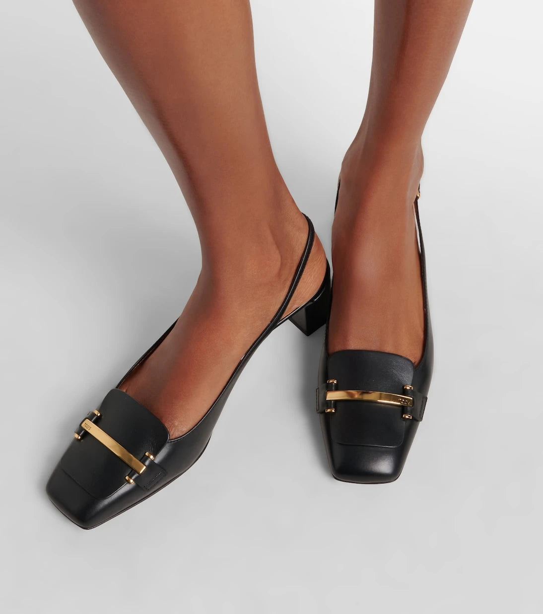 Tod's - 50 leather slingback pumps