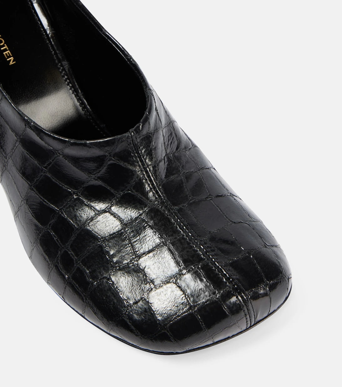 Dries Van Noten - 75 croc-effect metallic leather pumps