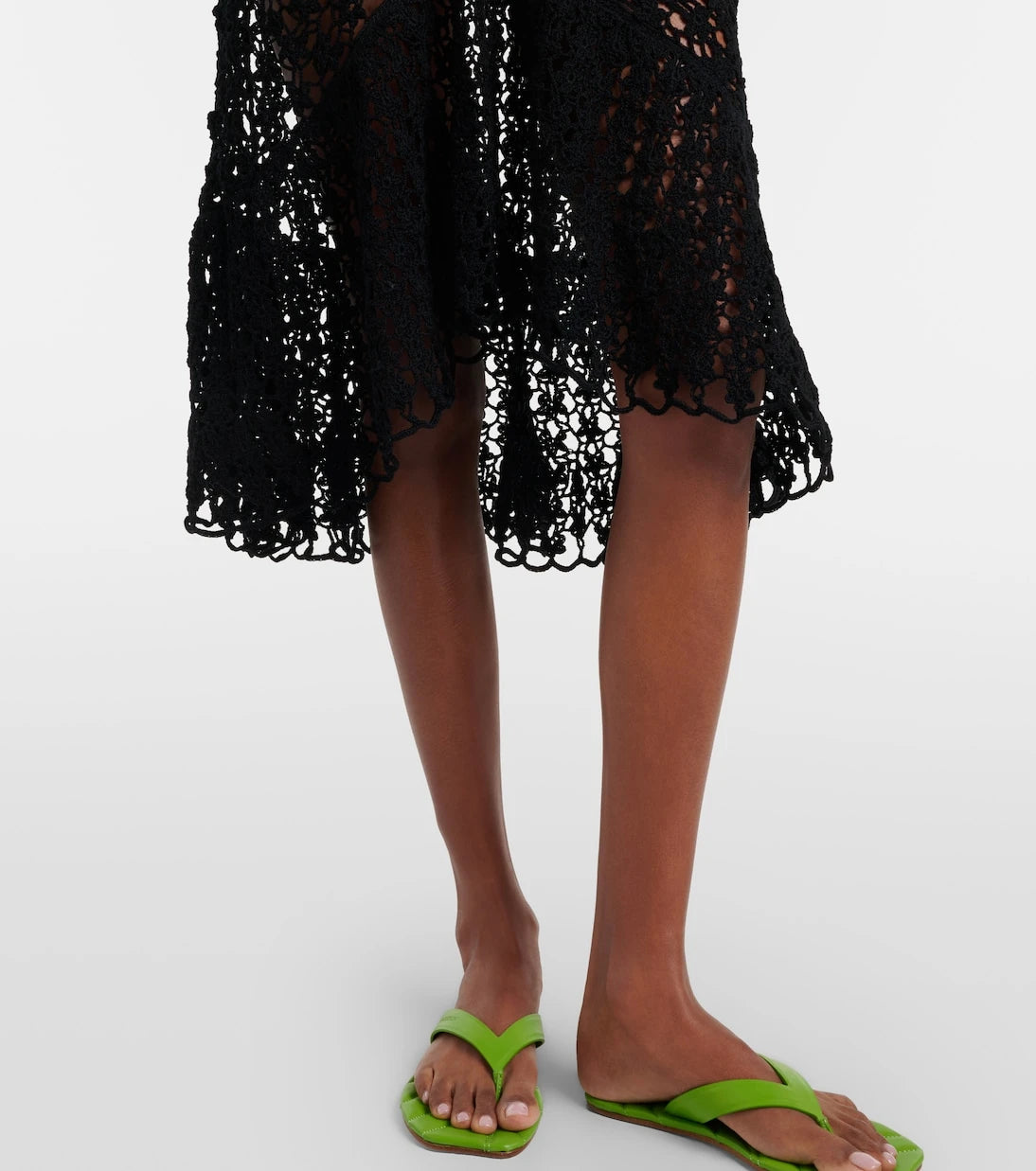 JW Anderson - Ruffled crochet cotton midi dress