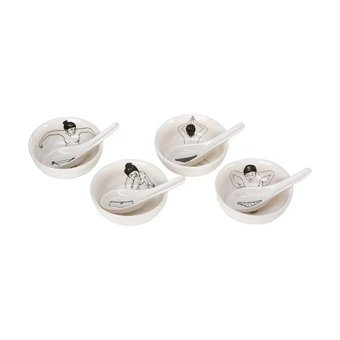 POLSPOTTEN Undressed Bowls 200 ml Kaşıklı Kase Seti (4 Parça)