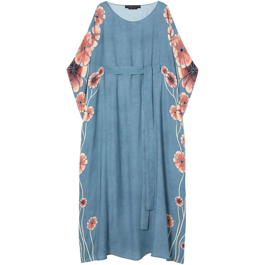 Blue x Maccapani Flowers Kaftan Maxi Dress