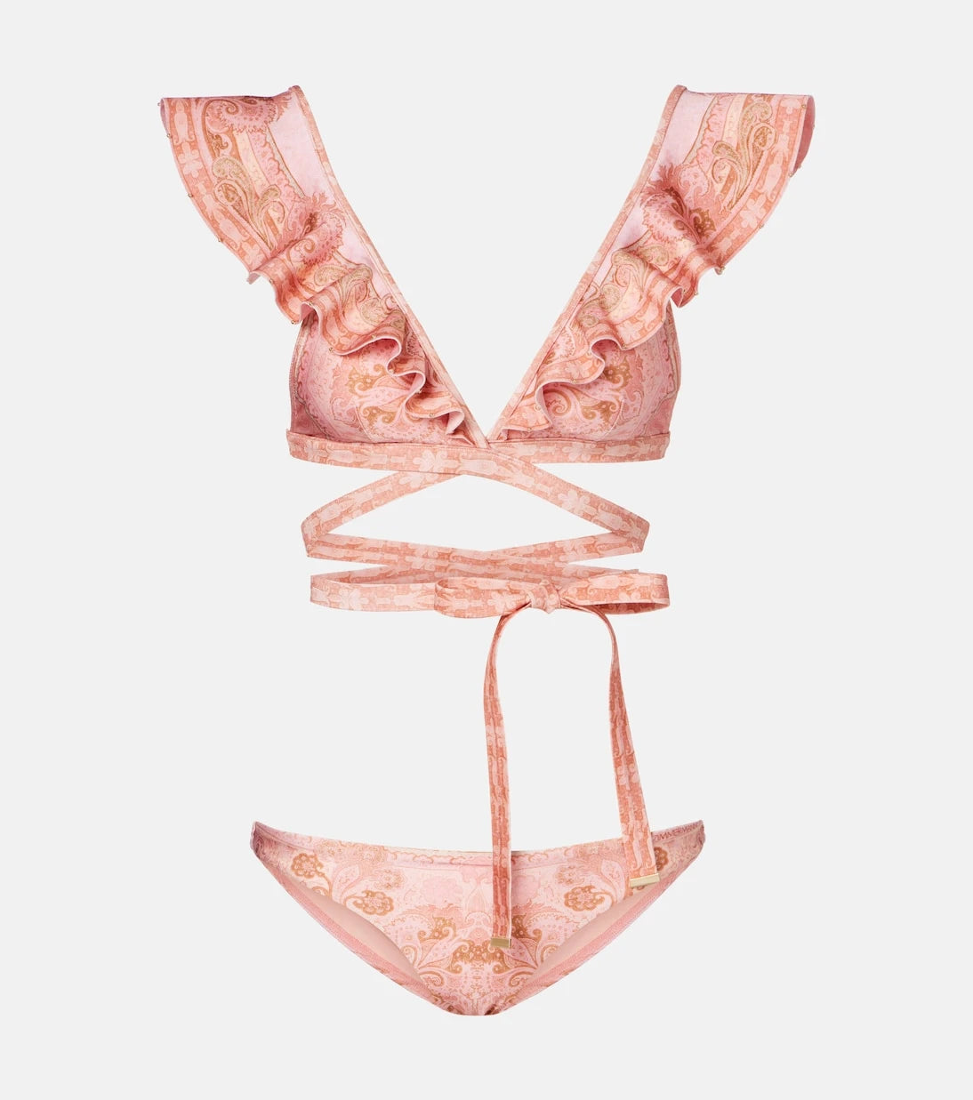 Zimmermann - Como printed ruffled bikini