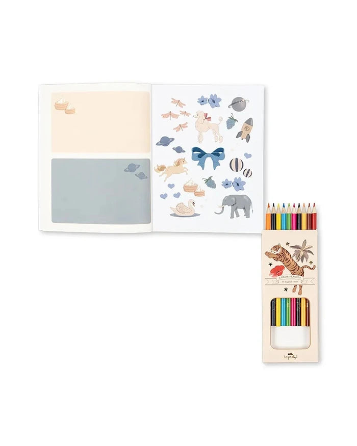 Konges Sløjd Boyama Kitabı ACTIVITY BOOK WITH COLOURING PENCILS
