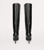 Alaïa Black Leather Bow Knee-High Boots 90