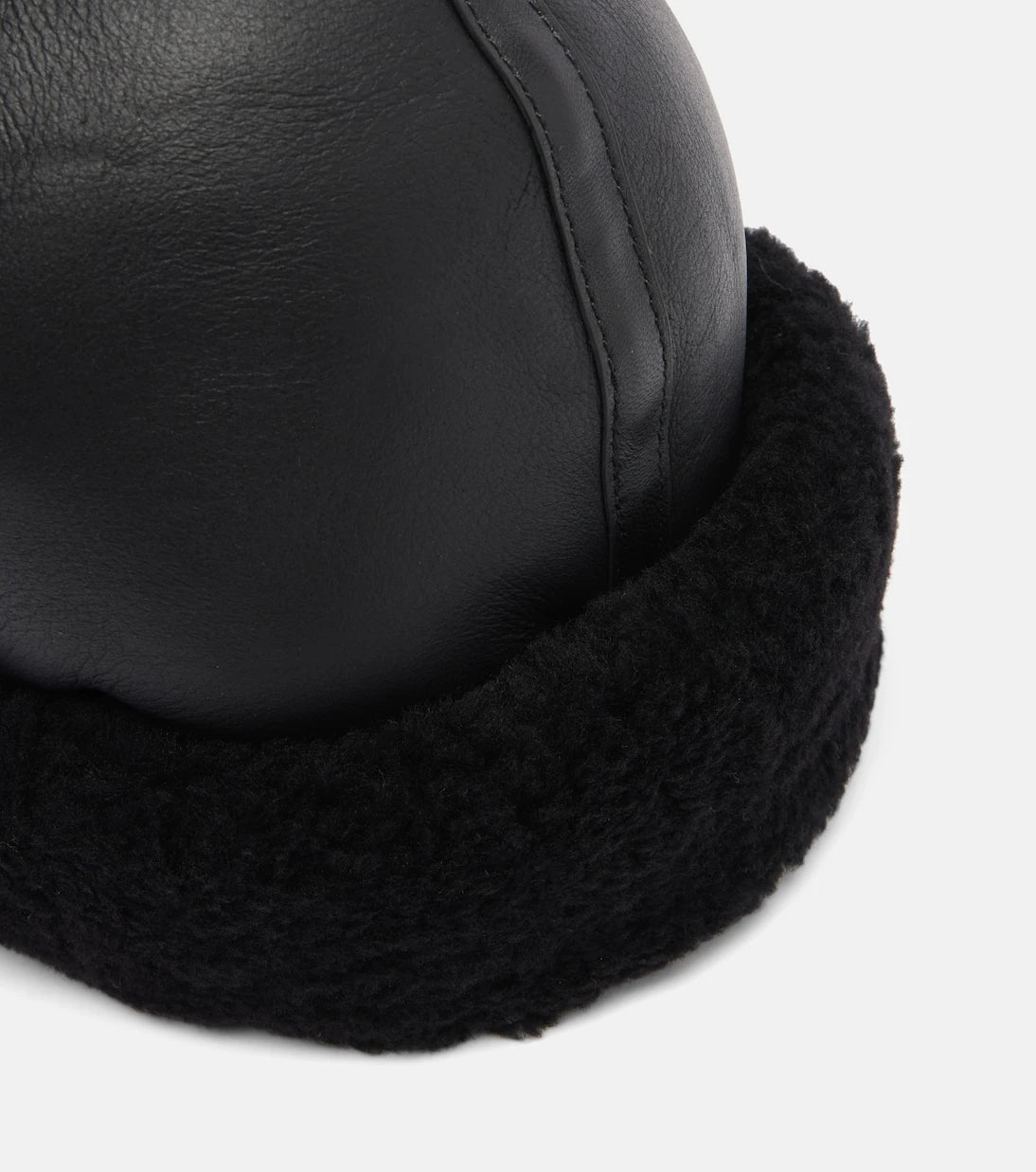 Toteme - Shearling-trimmed leather hat