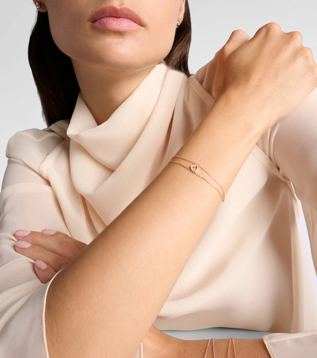 Repossi - Letters 18kt rose gold bracelet with diamonds