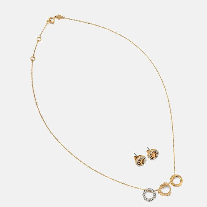 Колие и обици Tory Burch Miller Pave (2 броя)
