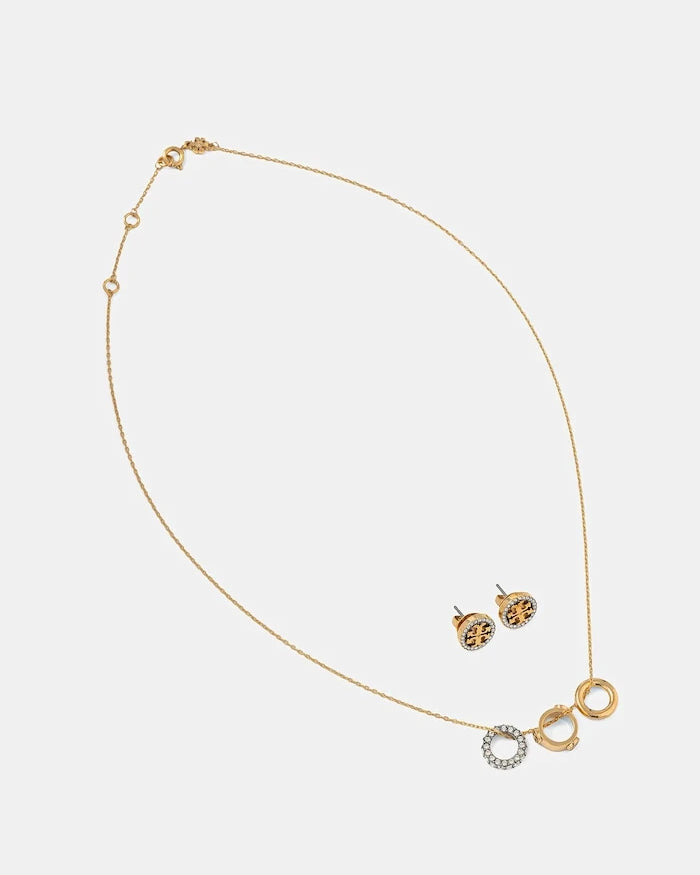 Tory Burch Miller Pave Kolye ve Küpeler (2 Parça)