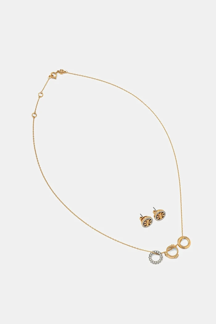Колие и обици Tory Burch Miller Pave (2 броя)