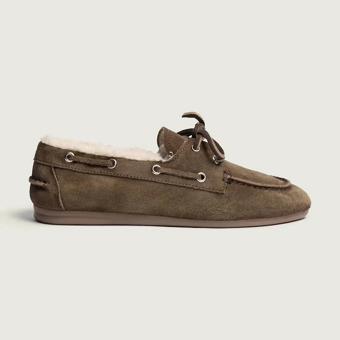 Posa kadın süet loafer Boat Loafer