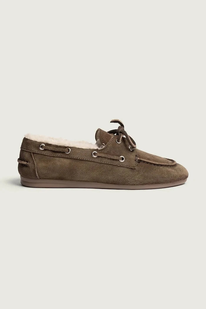 Posa kadın süet loafer Boat Loafer