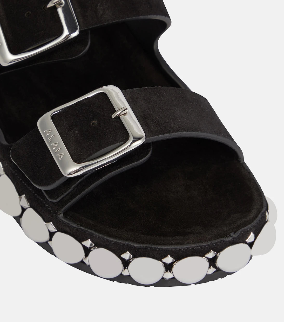 Alaïa - Bombe embellished suede slides