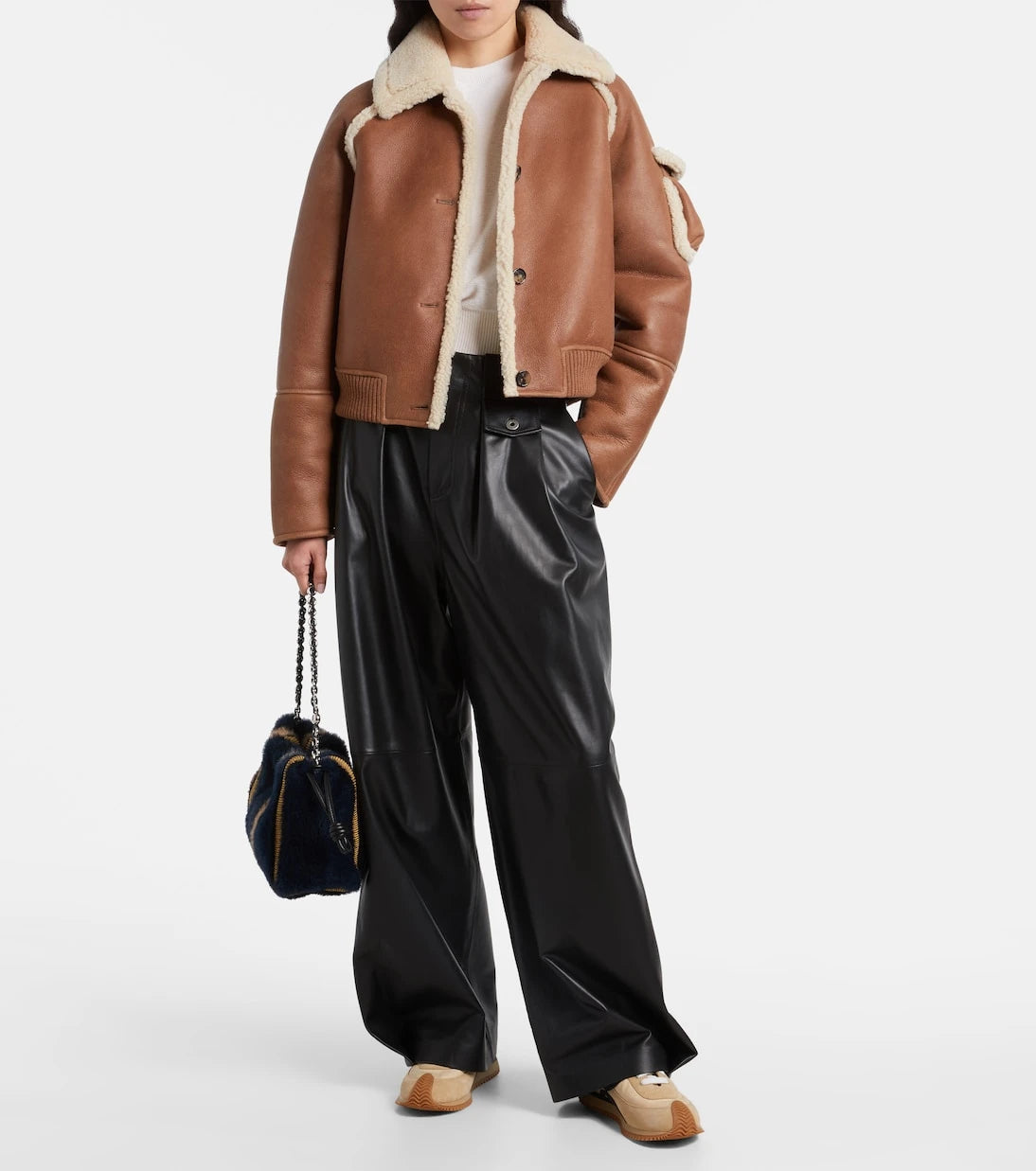 Loewe - Shearling-trimmed leather blouson
