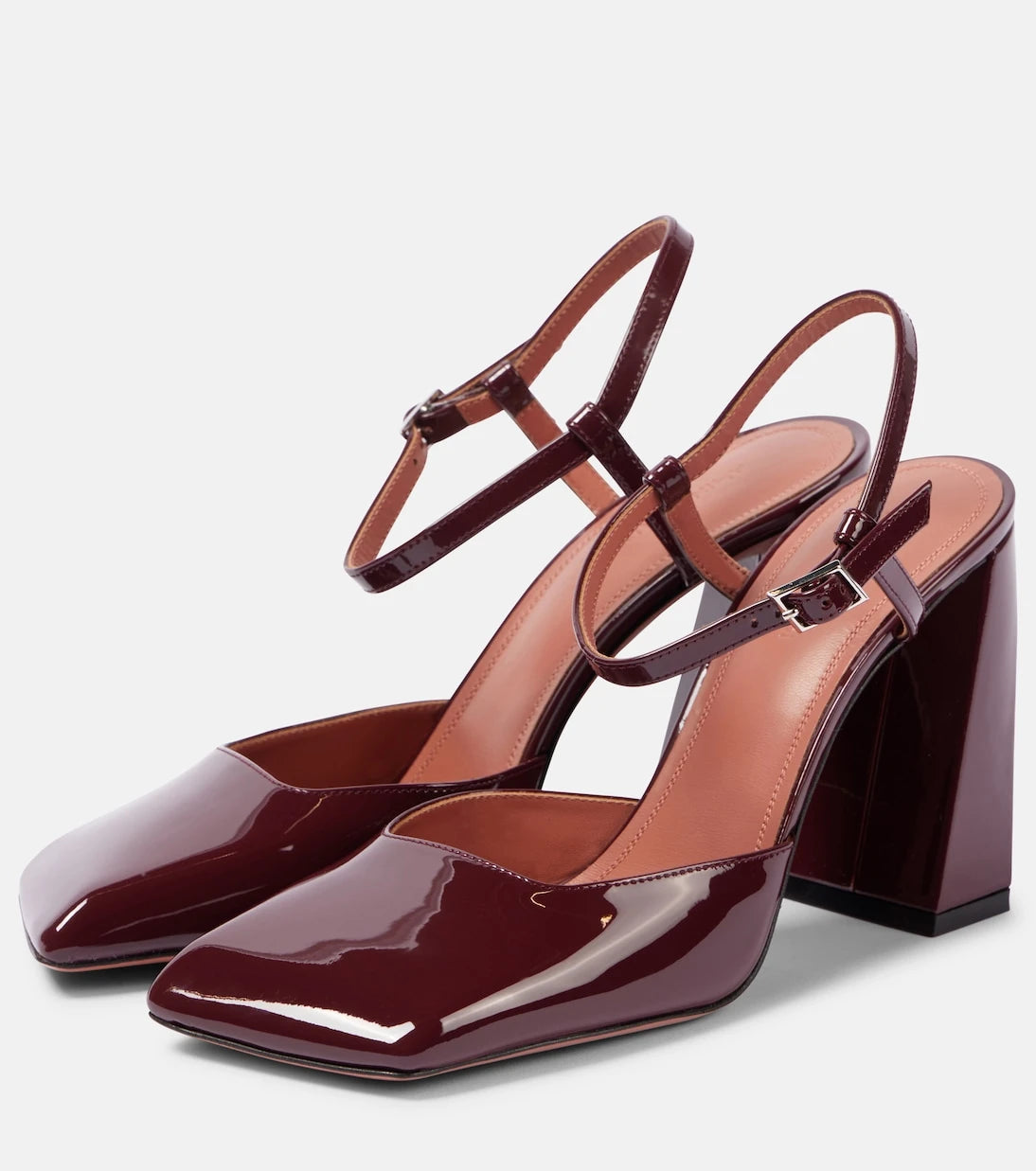 Amina Muaddi - Charlotte 95 patent leather pumps