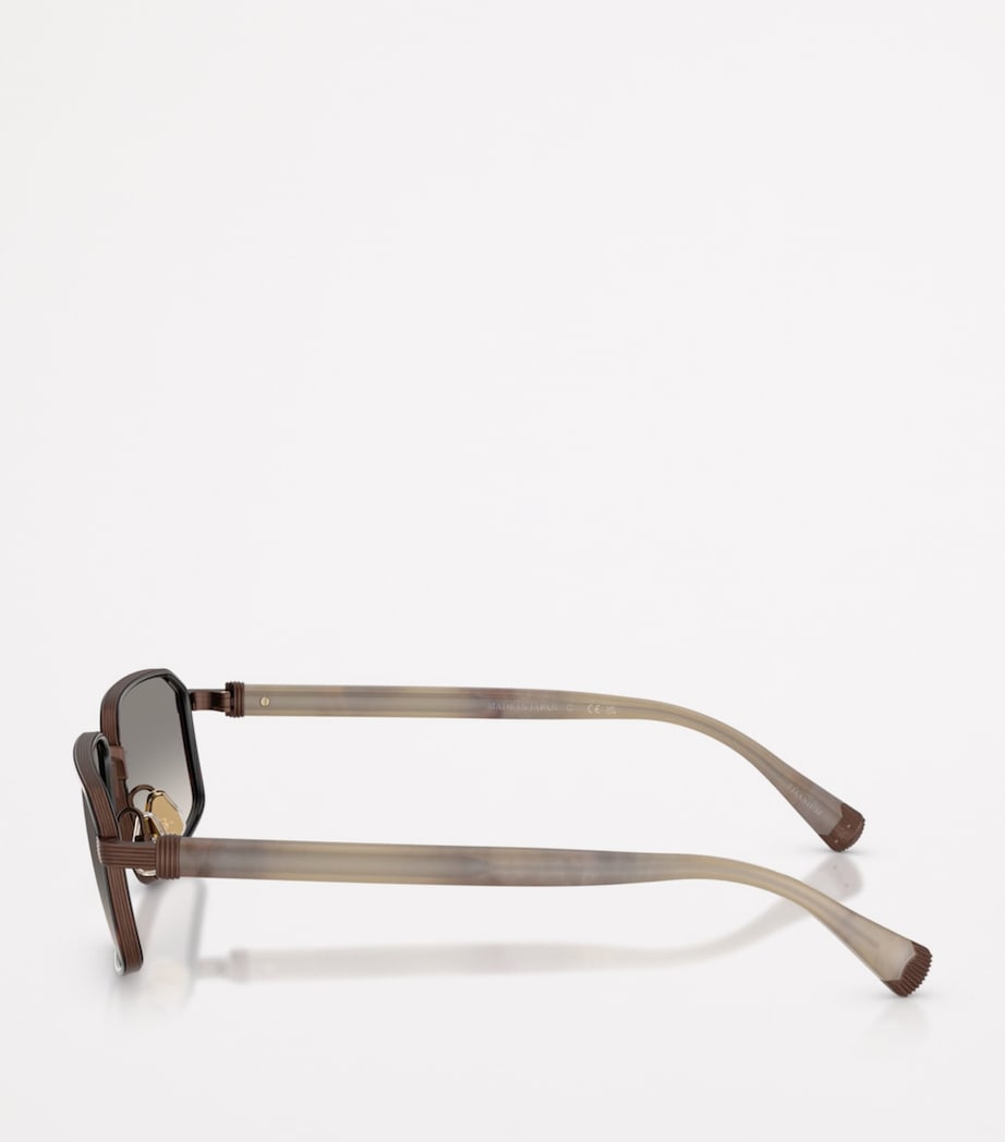 Brunello Cucinelli Titanium Rectangle Jarama Sunglasses