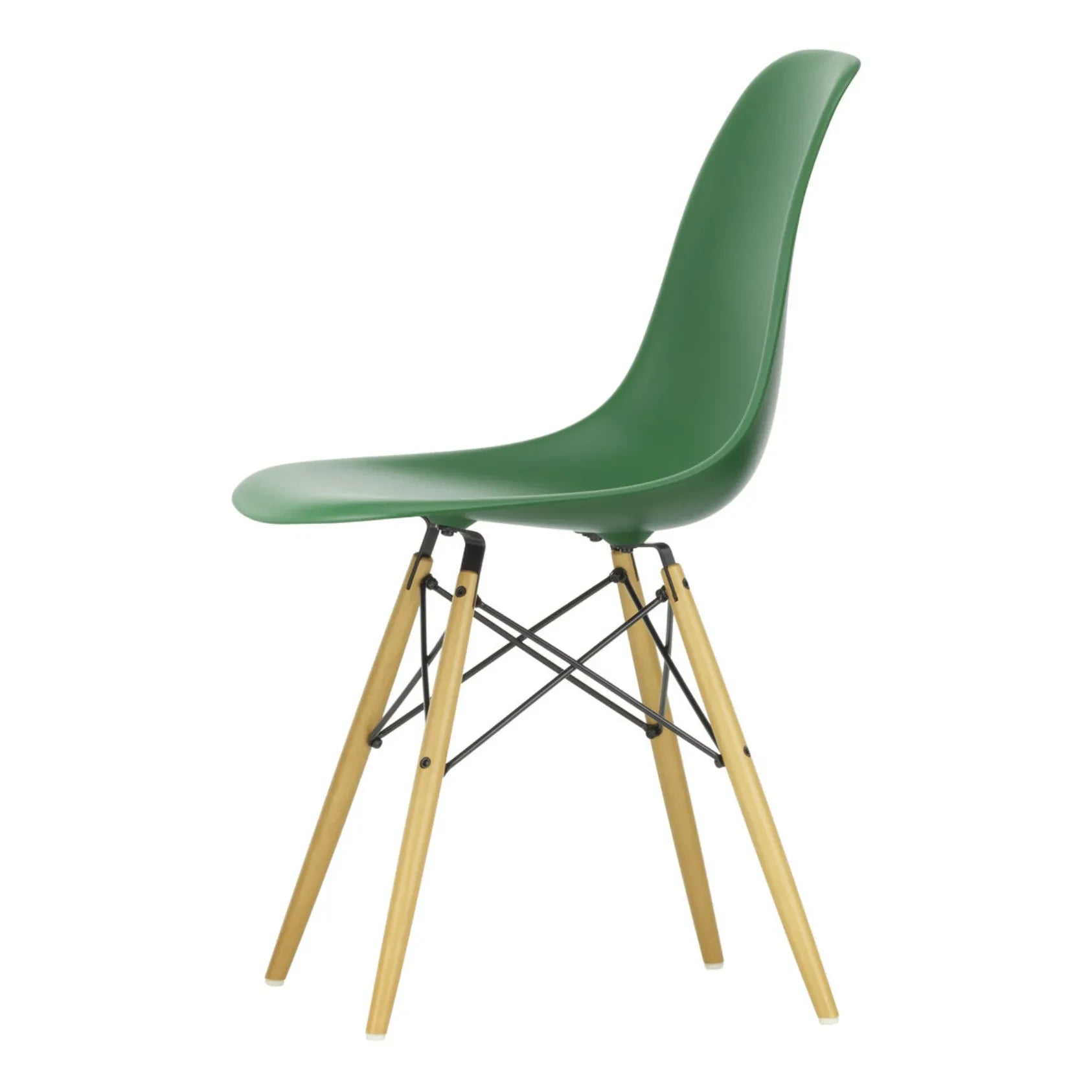 Vitra - DSW plastic chair - maple base - Charles &amp; Ray Eames | Emerald green