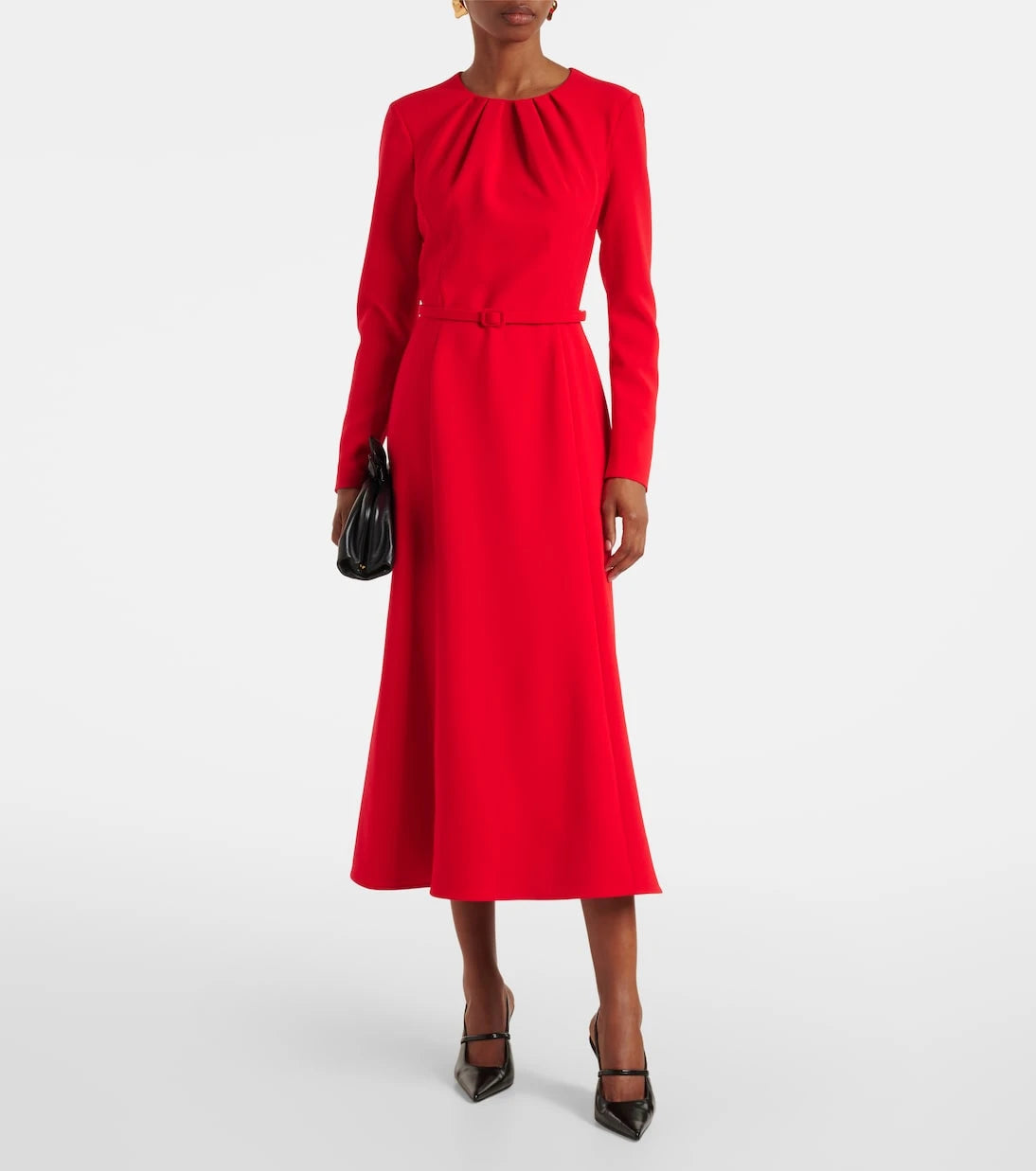 Carolina Herrera - Belted crêpe midi dress