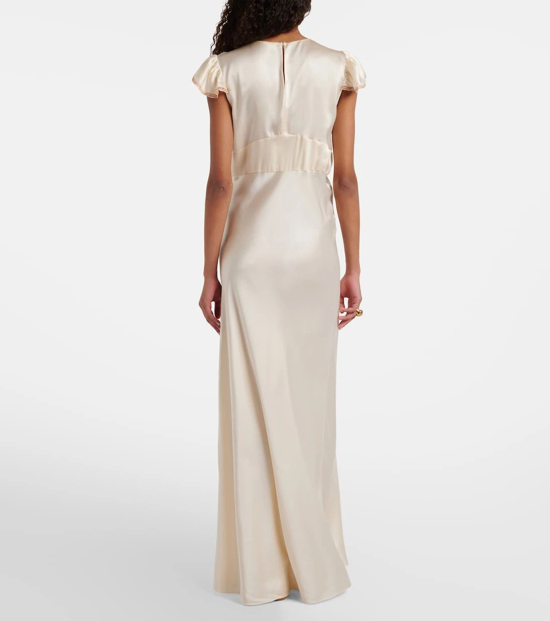 Chloé - Lace-trimmed silk satin maxi dress