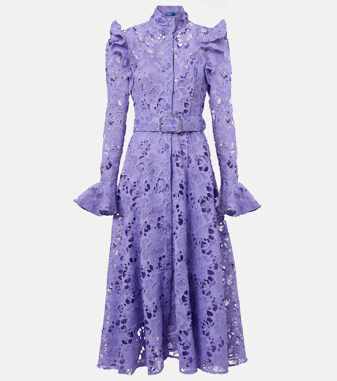 Leo Lin - Aliyah floral ruffled lace midi dress