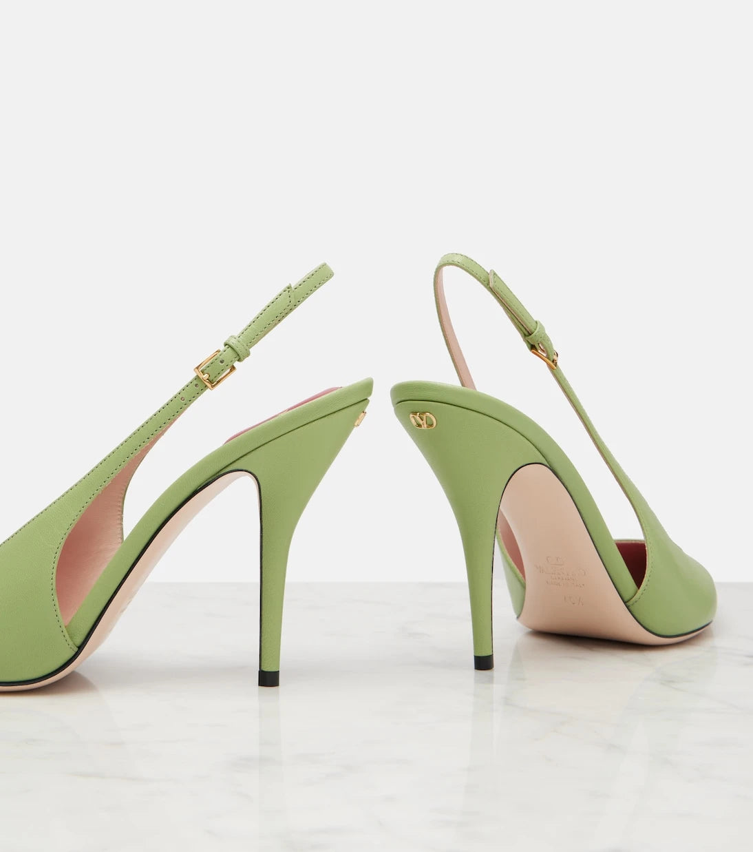 Valentino Garavani - Cuttie leather slingback pumps