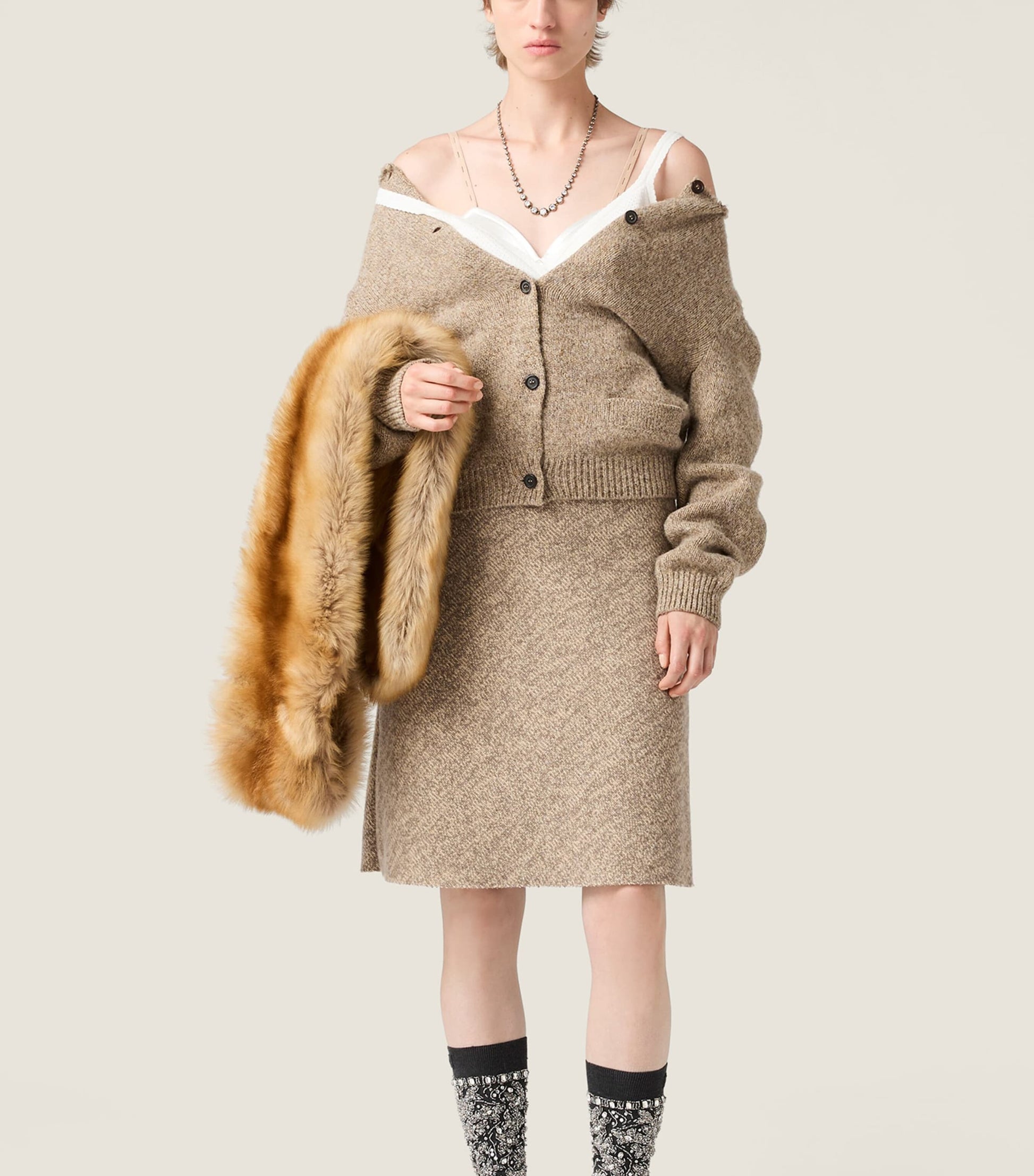 Miu Miu White Satin Bra