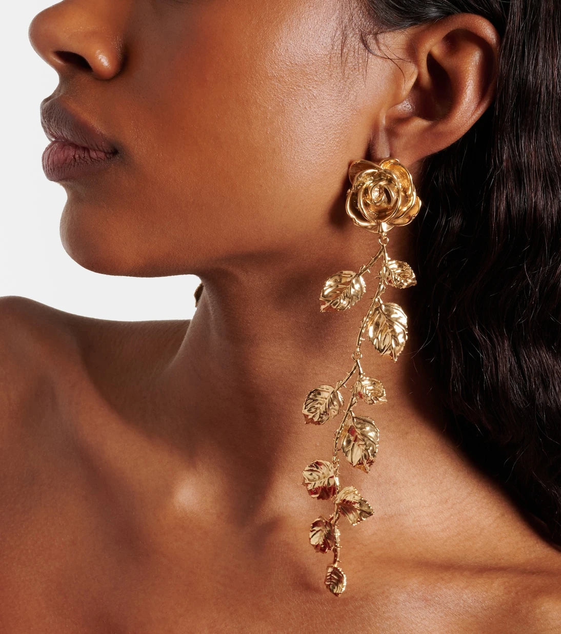 Magda Butrym - Floral gold-plated drop earrings