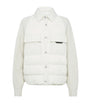 Brunello Cucinelli White Down Hybrid Puffer Jacket