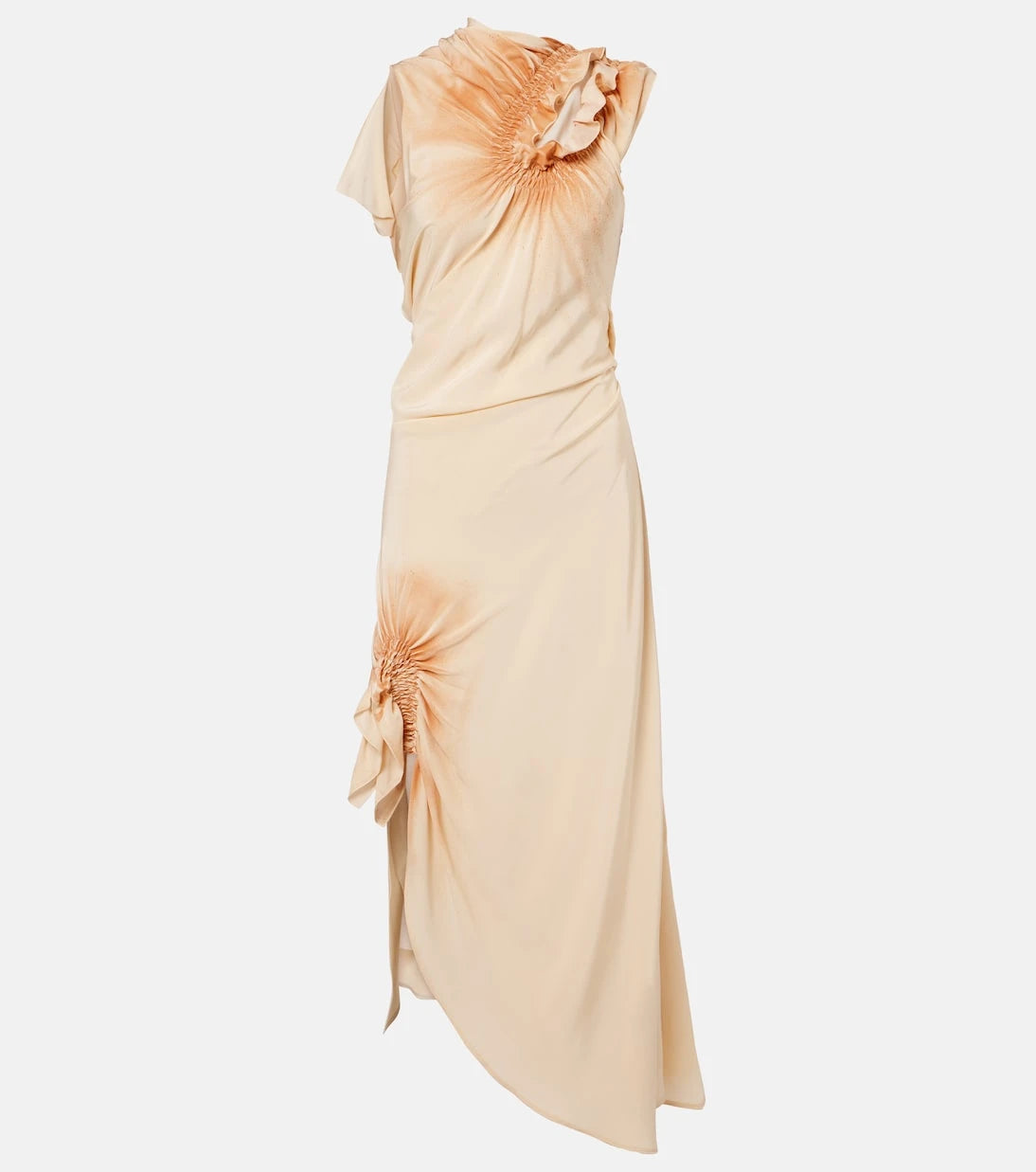 Victoria Beckham - Asymmetric smocked silk cocktail dress