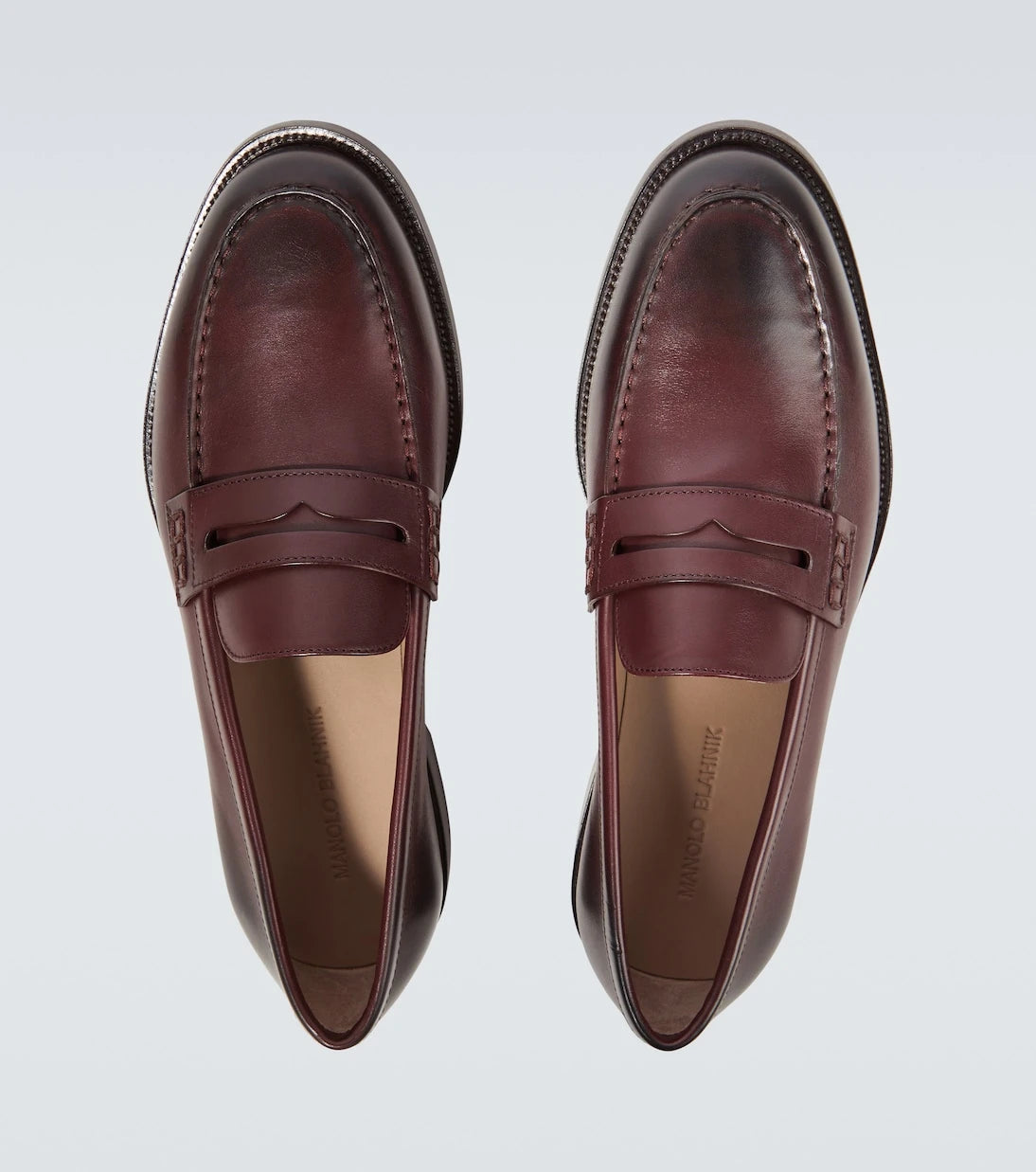 Manolo Blahnik - Perry leather penny loafers