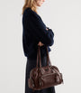 Large Washed Leather Shoulder Bag
