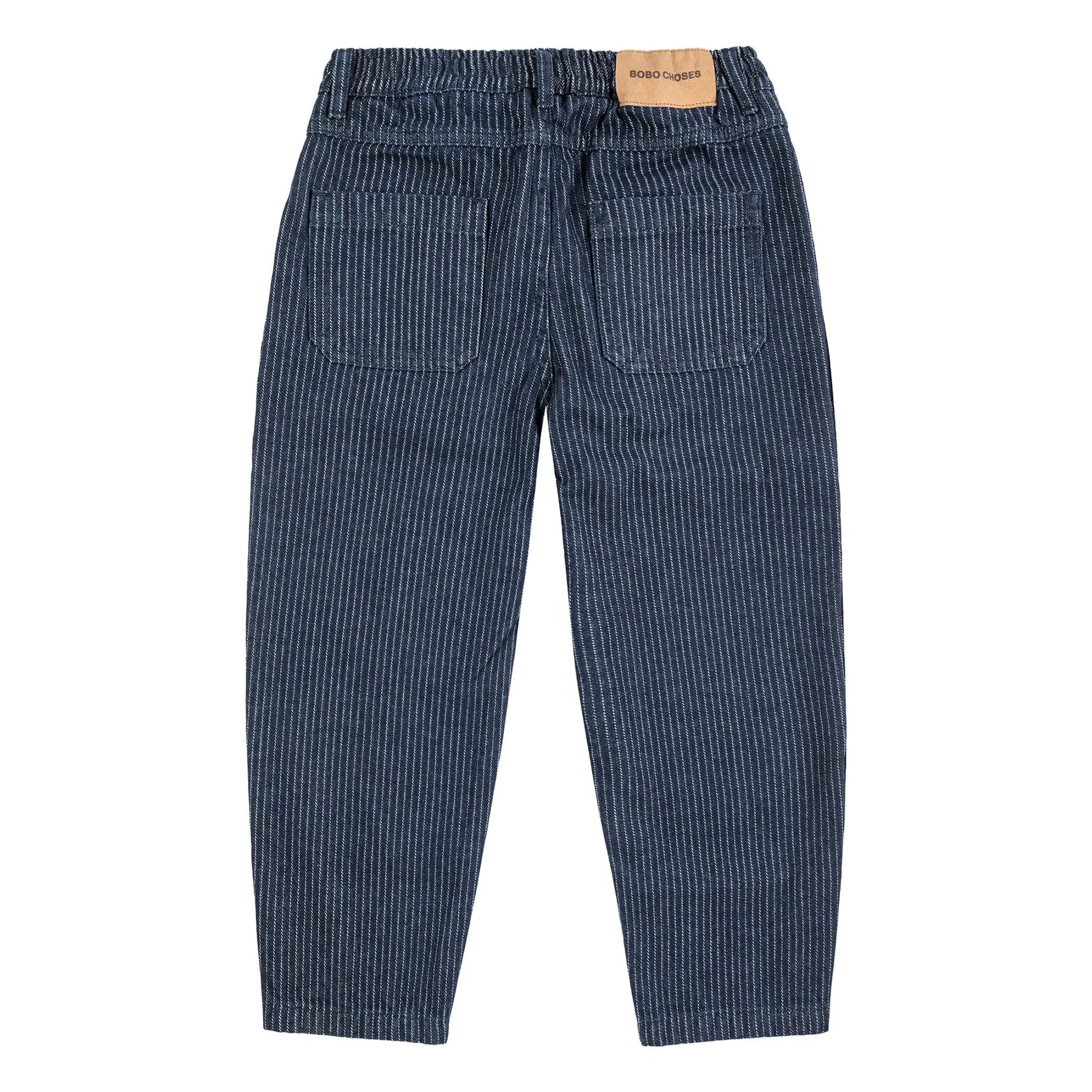 Bobo Choses - Striped Organic Cotton Balloon Jeans | Blue
