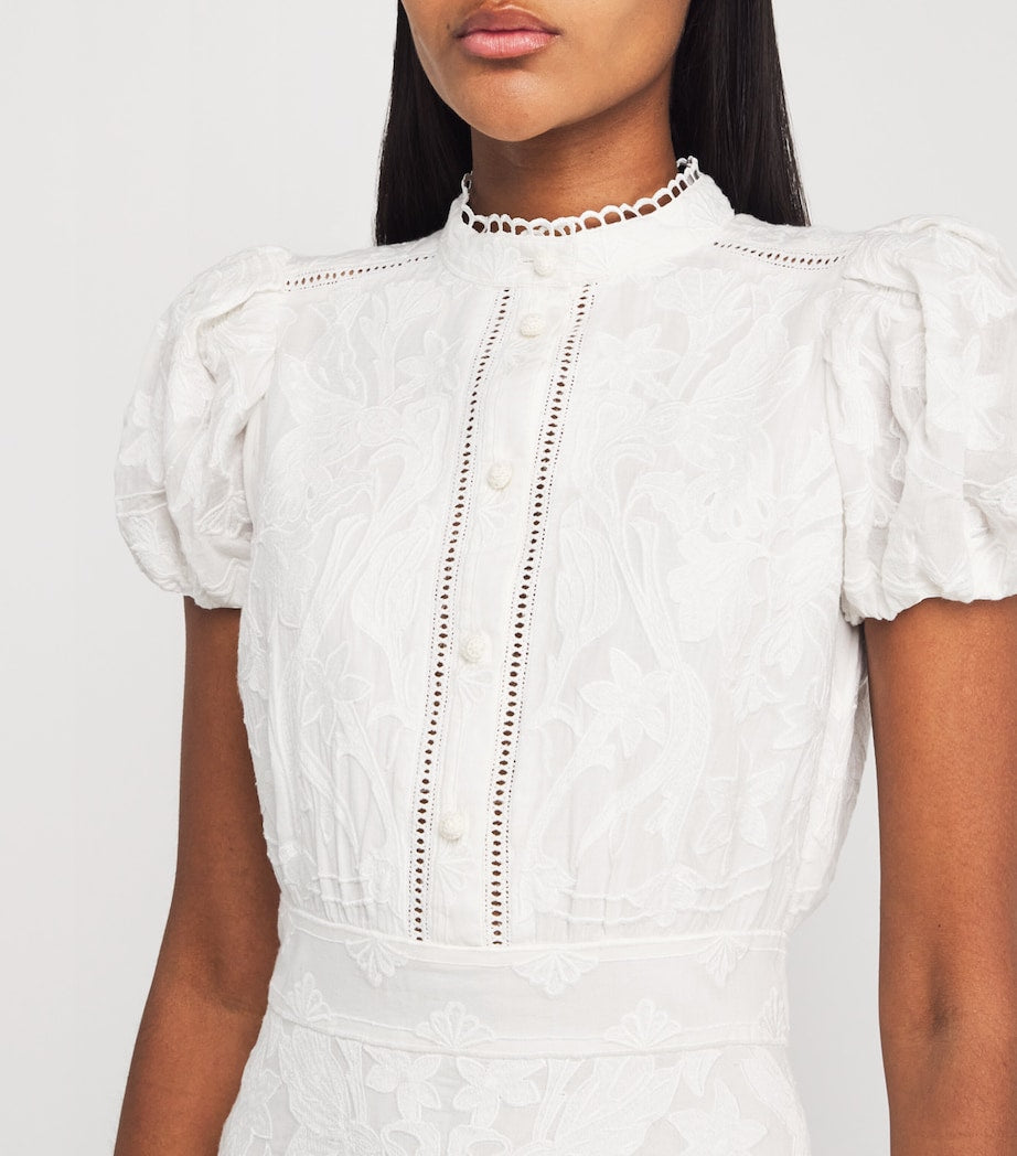 Alice+Olivia White Cotton Loryn Mini Dress