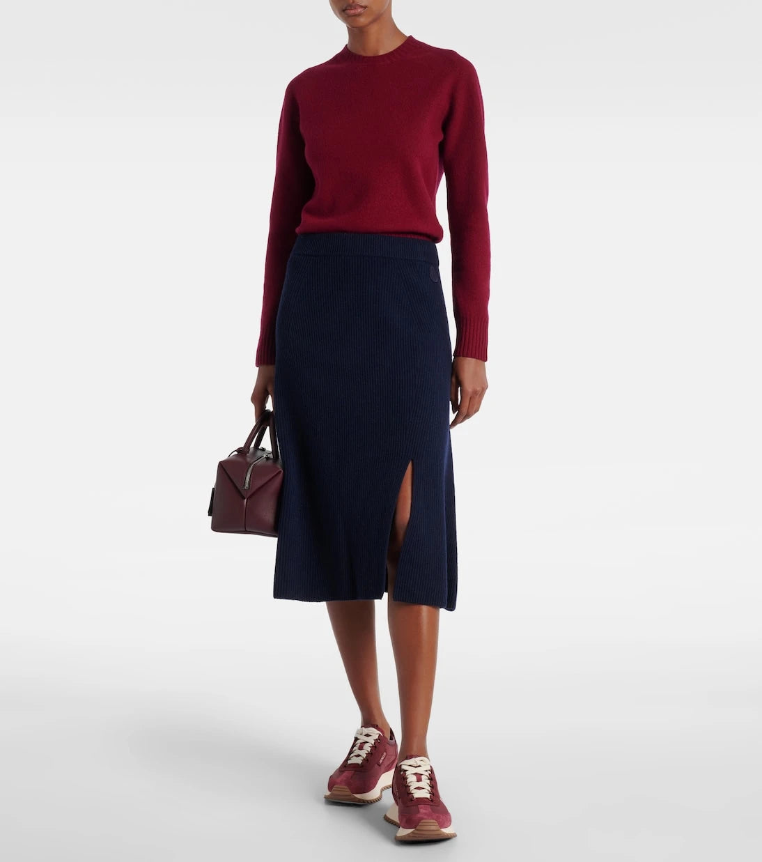 Moncler - Pacey2 suede-trimmed sneakers