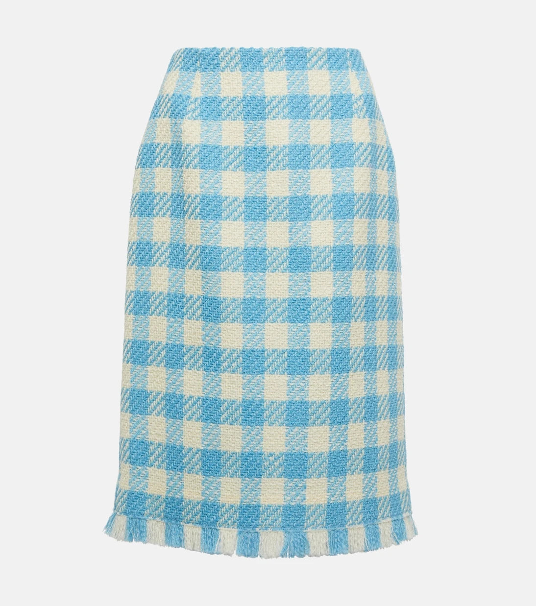 Oscar de la Renta - Checked wool midi skirt