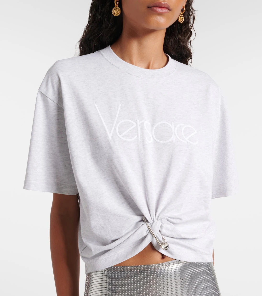 Versace - 1978 Yeniden Üretim logolu crop pamuklu üst