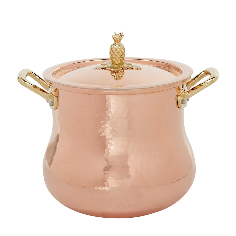 Historia Hammered Copper Decor Belly-Shaped Stock Pot (20cm)