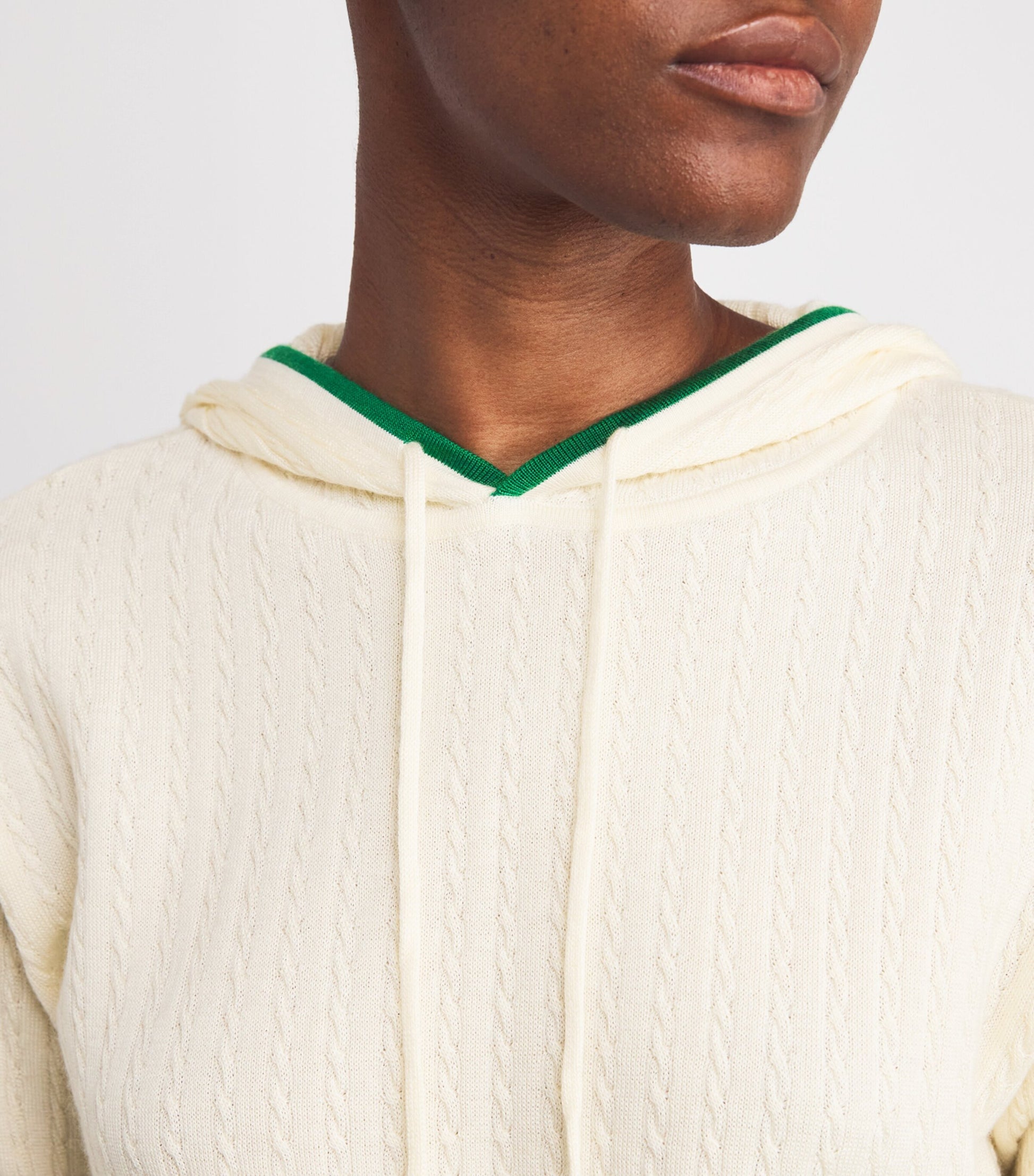 Multi Cashmere-Silk Cropped Hoodie