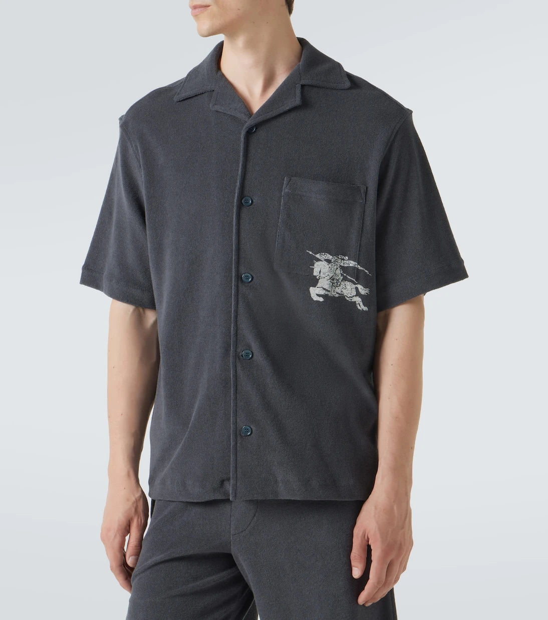 Burberry - EKD cotton terry bowling shirt