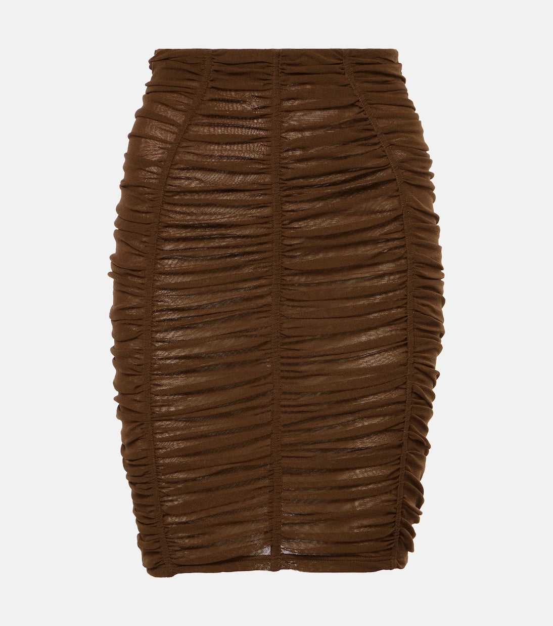 The Attico - Ruched high-rise jersey miniskirt