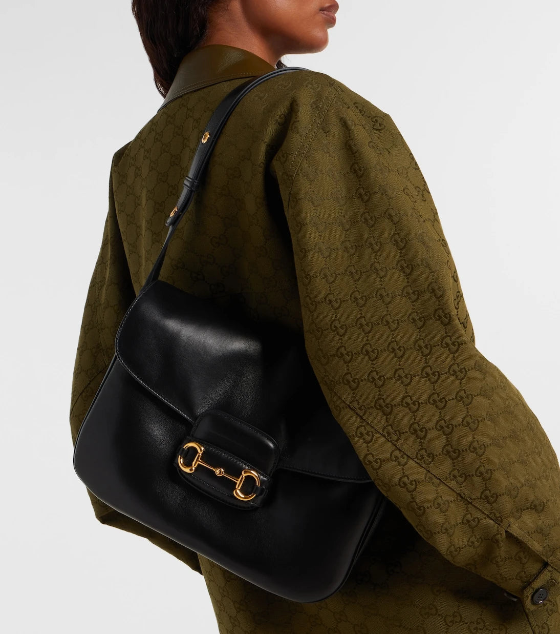 Gucci - Gucci Horsebit 1955 Large leather shoulder bag