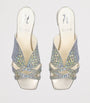 Gina White Leather Embellished Stevie Mules 35