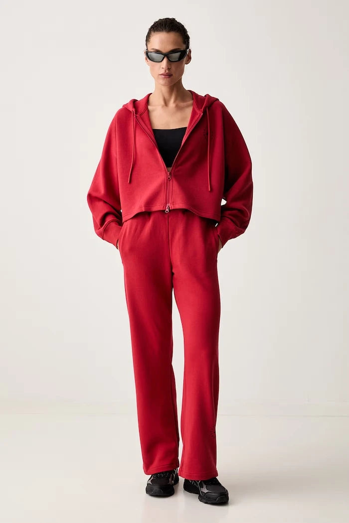adidas by Stella McCartney fermuarlı kapüşonlu kadın pamuklu sweatshirt