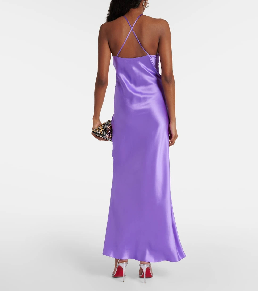 Rodarte - Floral-appliqué silk charmeuse gown