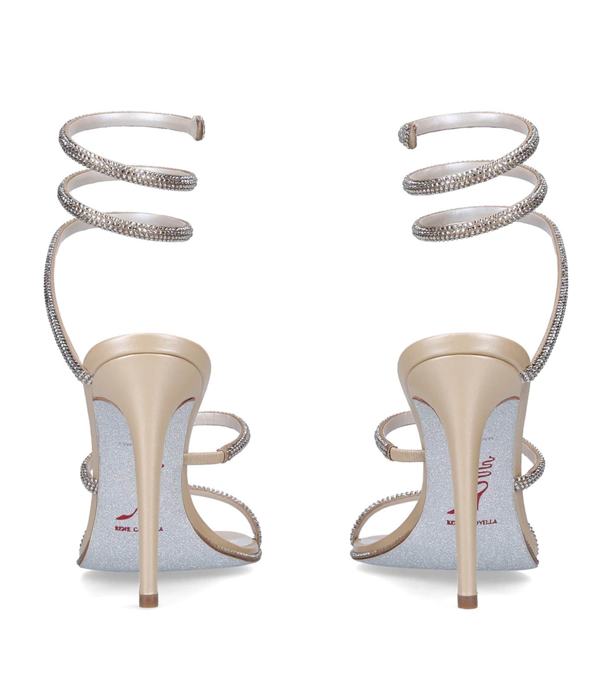 René Caovilla Gold Embellished Cleo Sandals 105