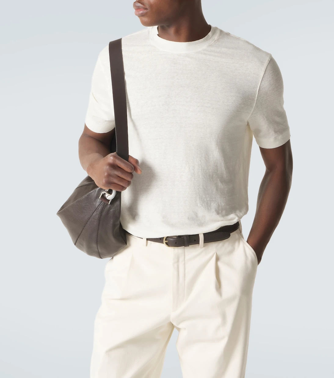 Thom Sweeney - تي شيرت من مزيج الكتان